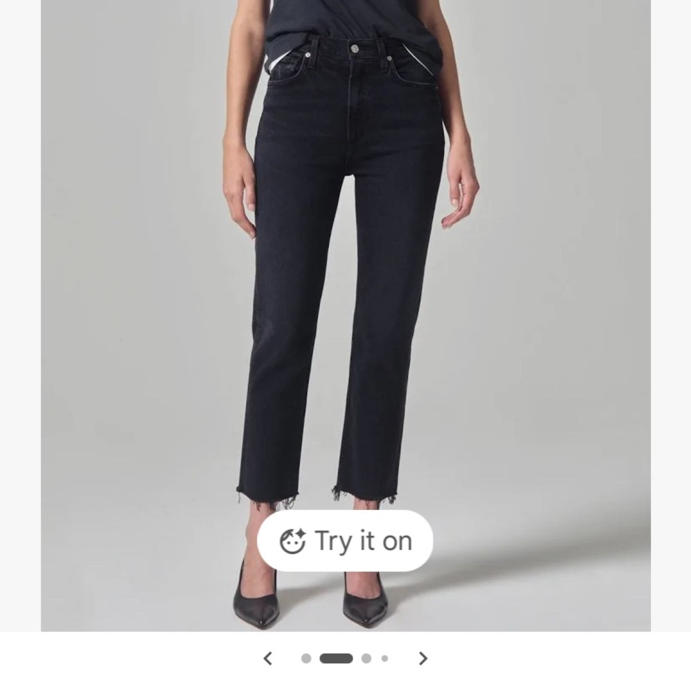 🕶️🕶️Citizens Of Humanity straight cropped black jeans